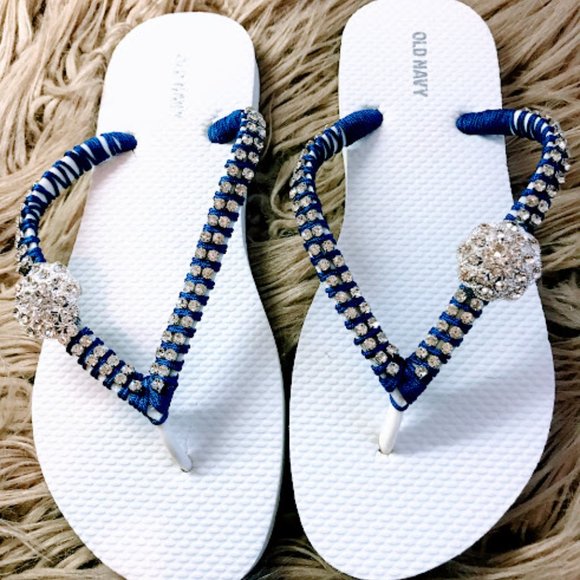 navy blue flip flops for wedding